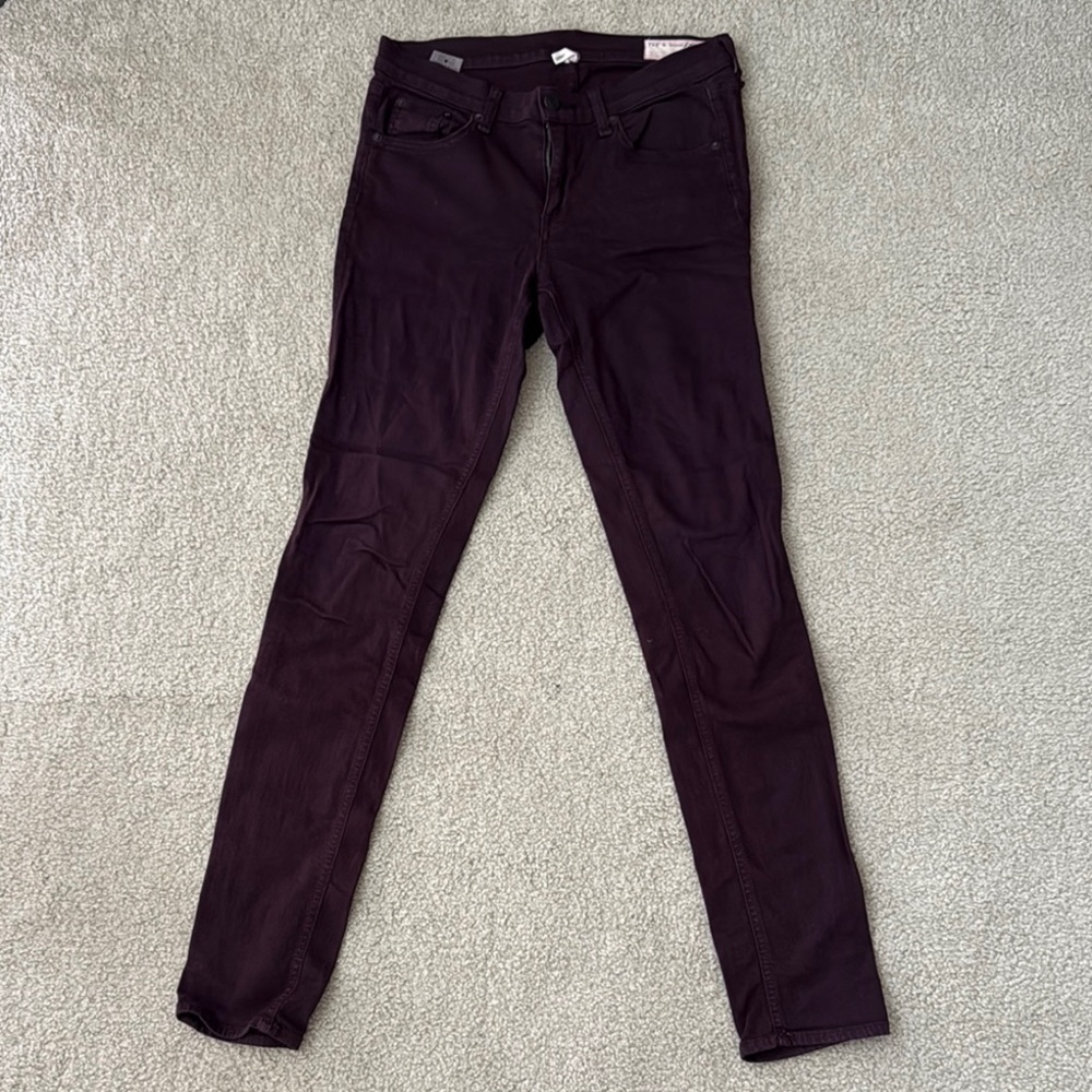 RAG & BONE Dark Purple Skinny Jeans